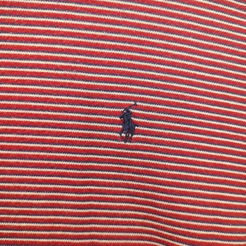 Vintage Polo by Ralph‎ Lauren Shirt Men's Large  Red Stripe Short Sleeve Cotton